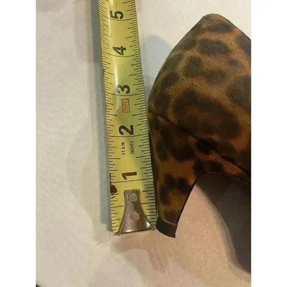 YSL Yves Saint Laurent Leopard Kitten Heels Pumps 36.5 6.5 Charlotte Black Tan - Picture 11 of 13